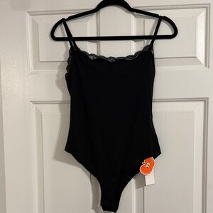 NWT Black Lace Trim Bodysuit